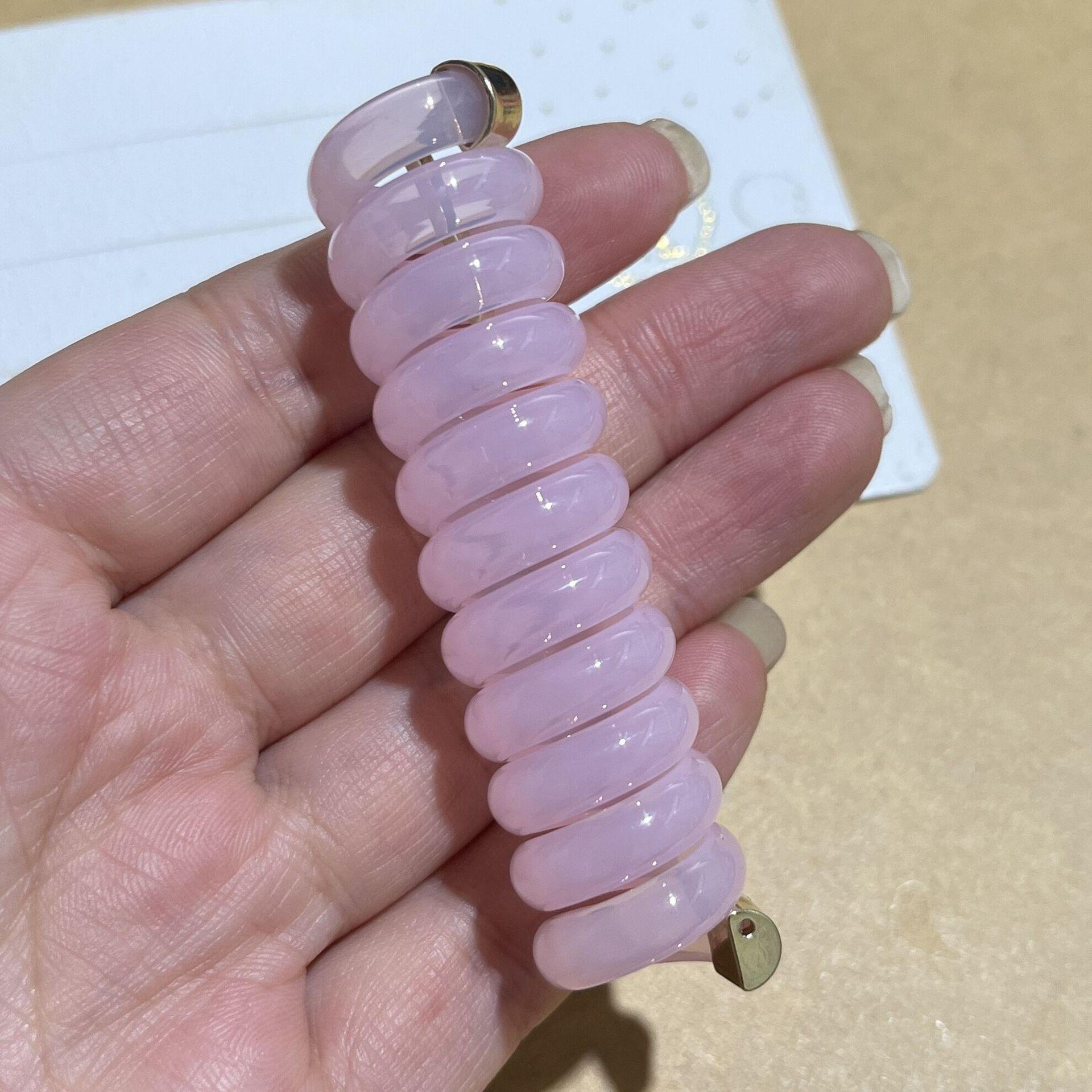 

2023 Красочные Мультяшные Радужные Кольца Для Волос Для Детей (Возраст 3-6 лет) - Милый дизайн телефонной линии с завитками telephone cord розовый