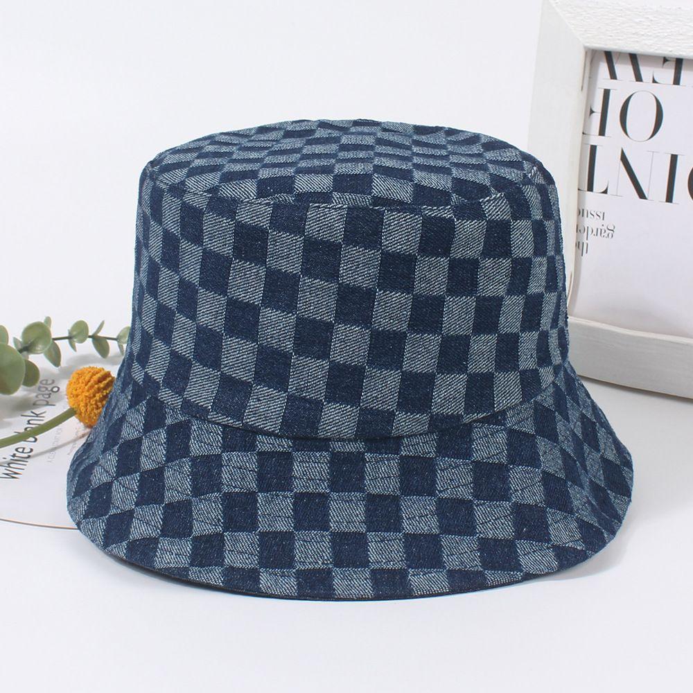 

Весняно-осіння джинсова панама в шахову клітинку Двосторонній сонцезахисний капелюх-відро Повсякденний сонцезахисний капелюх-відро Універсальний капелюх-відро Average size