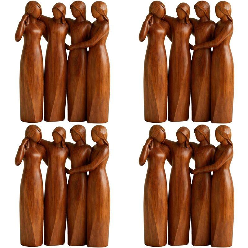 

SHGO-4X 4 Sisters Friendship Resin Figurines Statue - Friend Birthday For Women Resin Friendship Decoration Statue Decor