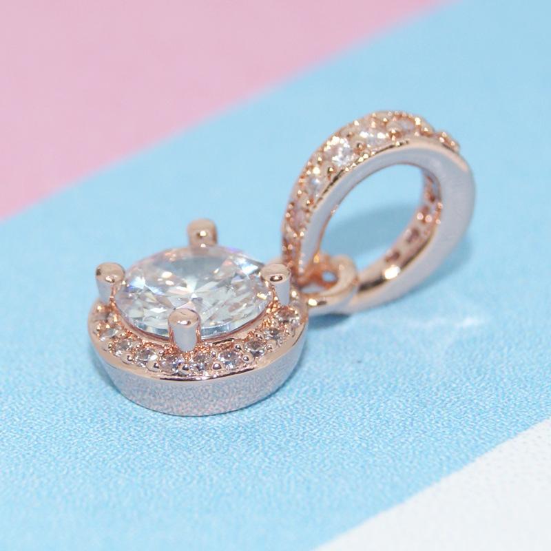 Sparkling Disc Double Charm 18K Gold Plated Plated Charm Bead Charms for Authentic Charm Bead Charms Bracelets Trinket copper Charm Bead for Women Jew