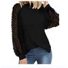 New Spring and Autumn Women's Round Neck Long Sleeve Lace Patchwork Loose T-Shirt Top