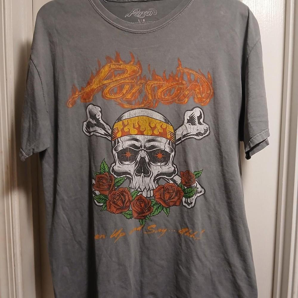 Poison rock music tour band short sleeve charcoal color tee shirt KV35610 Unisex T-Shirt XL