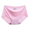 Women's Seamless Ice Silk Mid-Waist Briefs - Comfortable, Solid Color, Plus Size