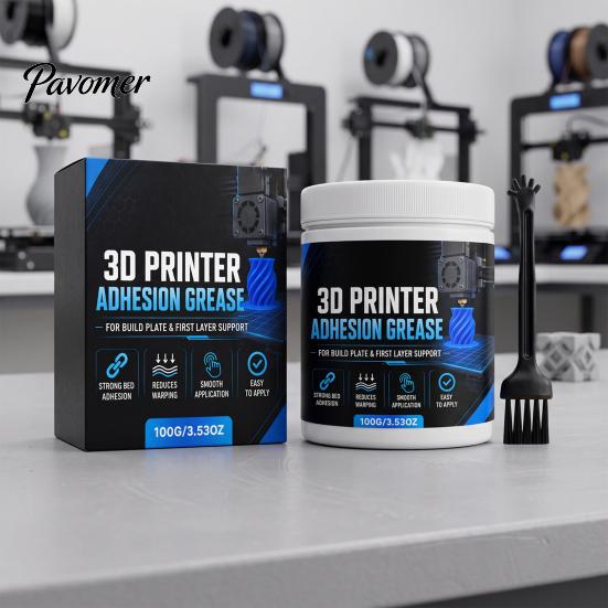 3D Printer Bed Adhesive Adhesion Paste, Anti-Warping Excellent Printing Accessories Grease, Reliable Filament Bonding on Surfaces Consistent