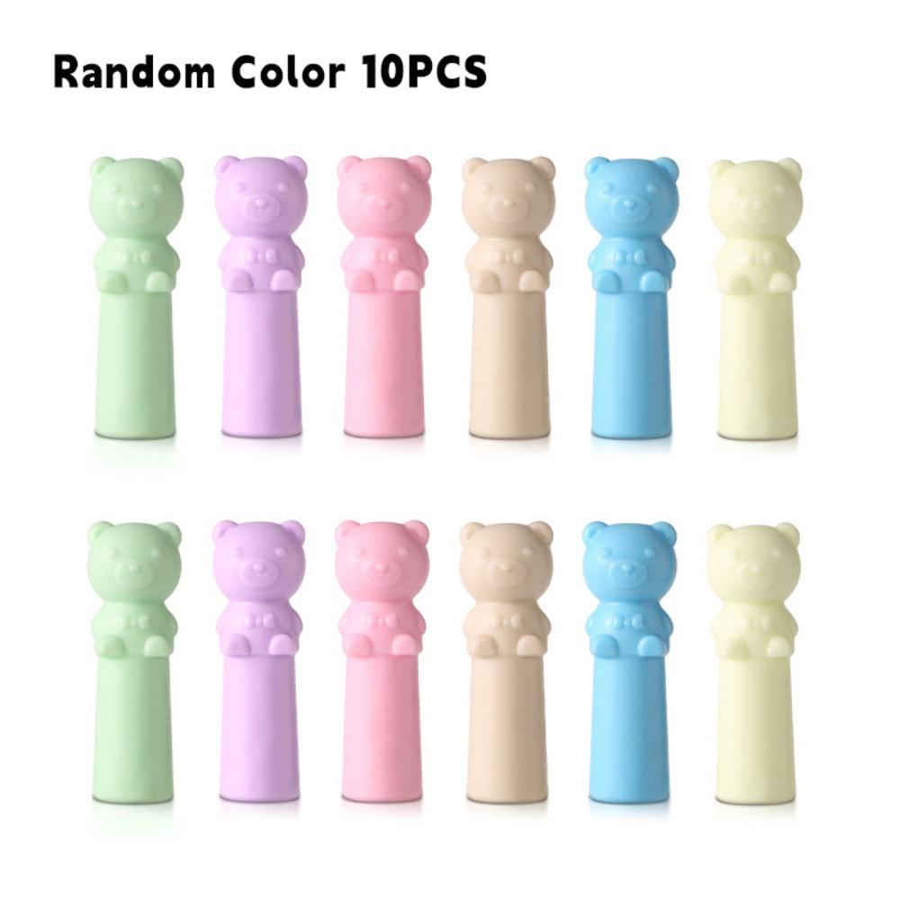 

10 ШТ. Гумки у Формі Кота Канцелярські Приладдя для Корекції Захисний Ковпачок для Ручки Шкільні Офісні Товари Bear