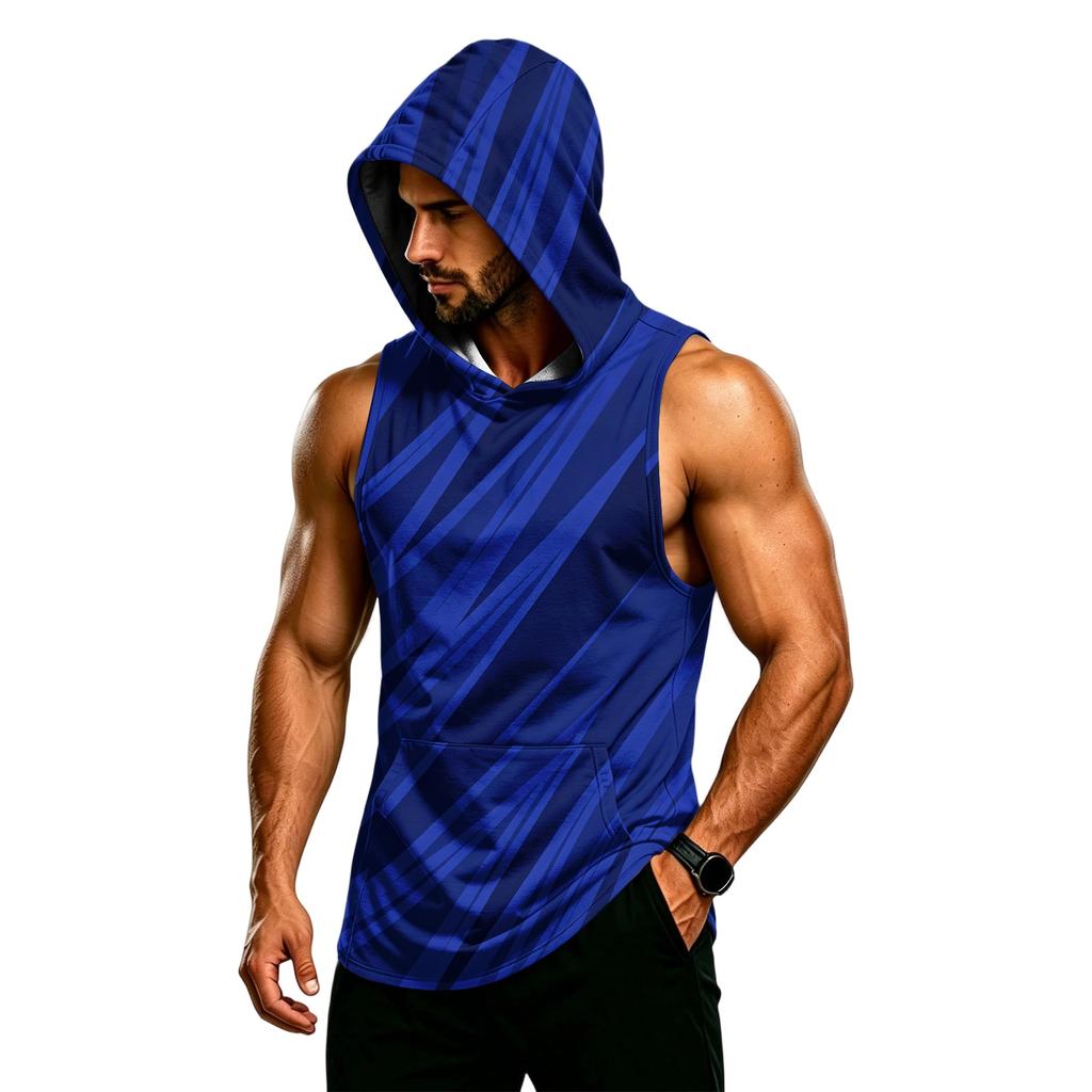 Men's Sleeveless Hoodie Muscle Fit Gym Tank Top Breathable Quick Dry Workout Vest for Fitness Training and Sports