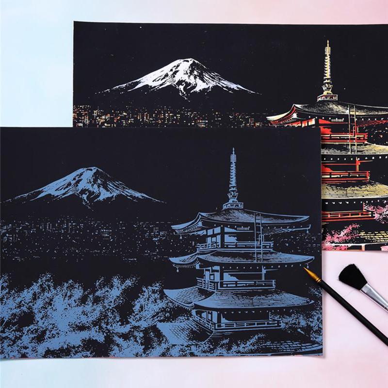 City Night View Scratch Art – DIY Kreatives Handgemachtes Malen Geschenk für Beste Freundin