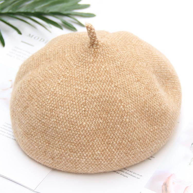 Female autumn and winter woolen bud hat literary small fresh three-dimensional painter hat warm knitted beret