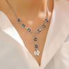 Y2K Sweet Cool Style Grey Square Crystal Earrings Necklaces Women Fashion Punk Simple Texture Bracelets Female Jewelry Gift