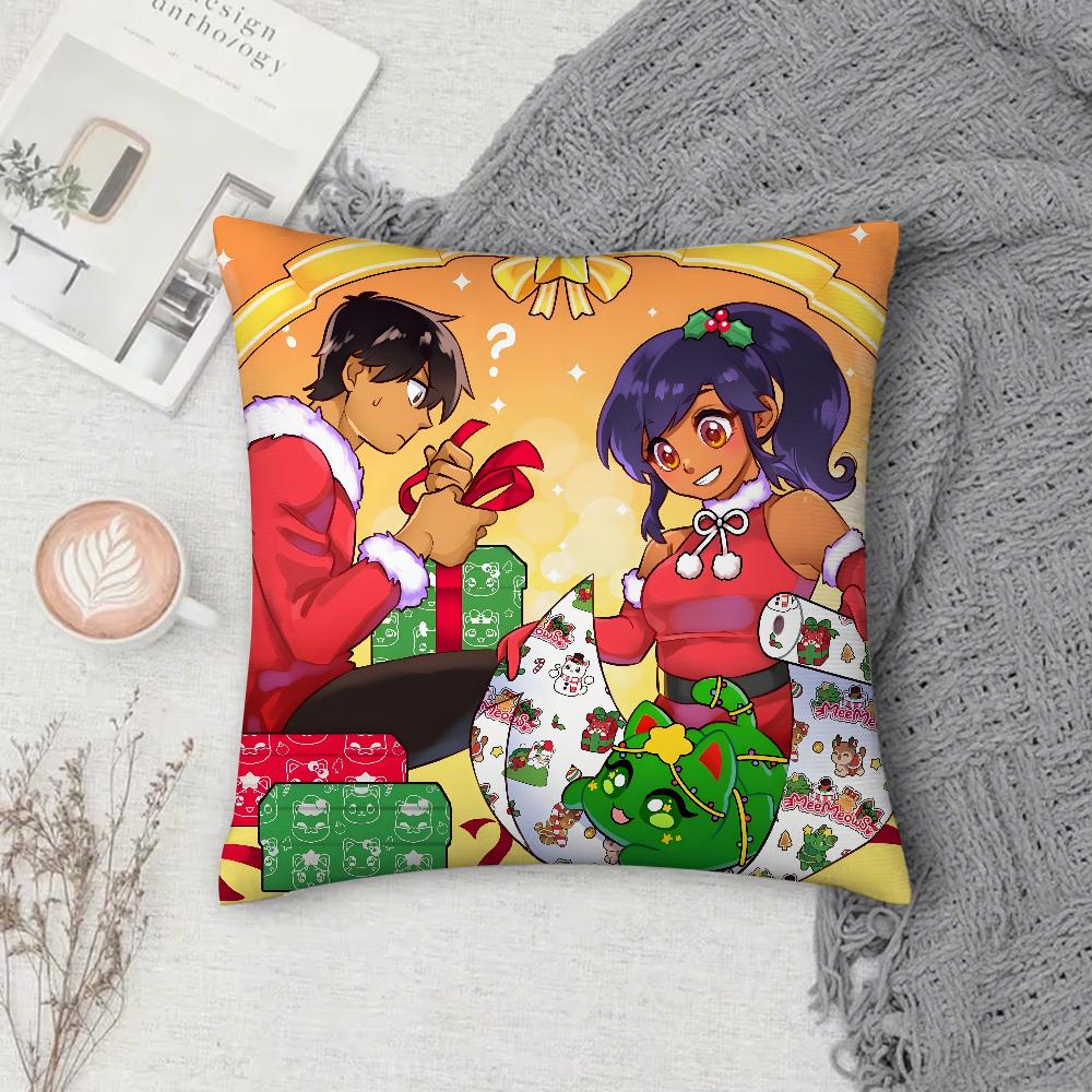 

Cartoon Aphmau Merry Christmas Pillow Case Cover Square Sofa With For Pattern Comfortable Cushionsuitable Of Room 12x12Inch
