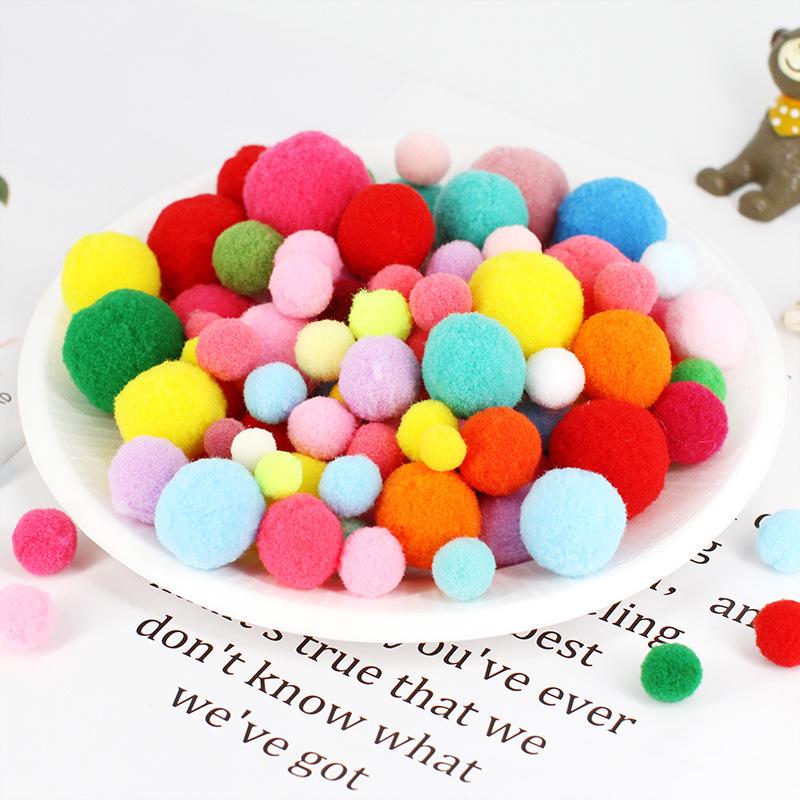 Colorful High Elastic Plush Pom Poms & Chenille Stems for DIY Crafts & Kindergarten Projects