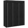 Fabric Wardrobe, with Rails and Shelves - Black