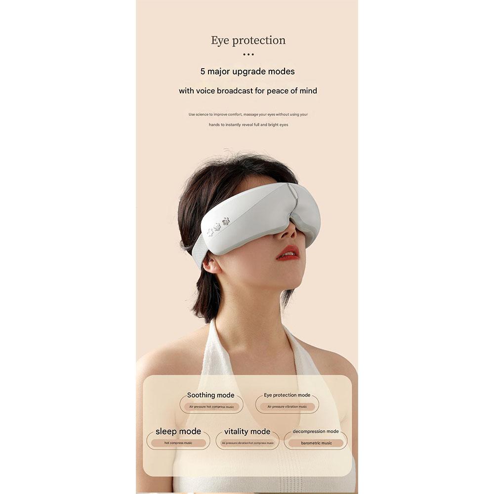 Massaggiatore Oculare Riscaldato Smart con Vapore e Ricaricabile, Maschera per la Cura degli Occhi per Bambini/Adulti per Alleviare l'Affaticamento Oculare, il Mal di Testa, Sonno Portatile