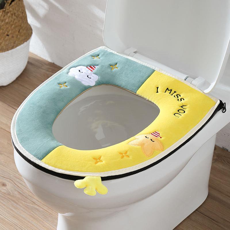 PULIAN Cute Stars & Clouds Waterproof Toilet Seat Cover (3-Pack)
