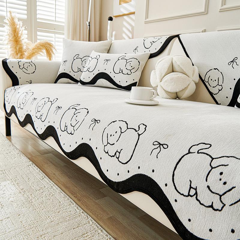 

Sofa cushion, universal in all seasons, leather sofa, cute special-shaped seat cushion, black and white high-end seat cushion, 70*70cm