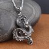 Fashion Chinese Dragon Pendant Chain Stainless Steel Domineering Loong Necklaces Amulet Unique Charm Men's Jewelry Accessories