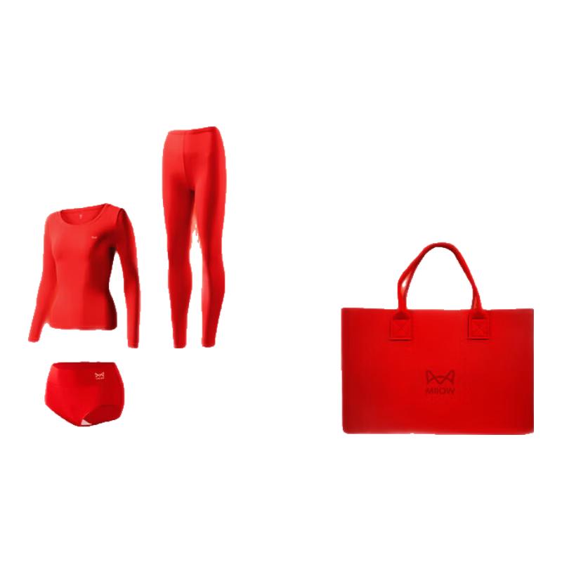 

MiiOW Women s Red Modal Cotton Thermal Underwear Set 2XL