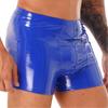 Mens Patent Leather Boxer Briefs Wet Look Shorts Elastic Waistband Bulge Pouch Design Clubwear