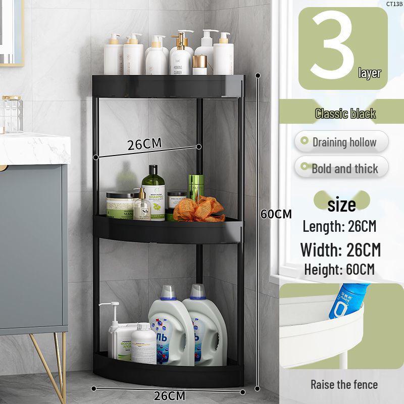 Triangular Bathroom Corner Shelf Rack for Indoor Storage