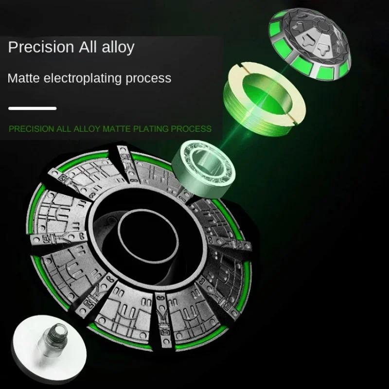 Luminous Ufo Fidget Spinner Edc Metal Alloy Relieve Anti-Stress Reducing Toys Spinning Top Glowing Decompression For Children