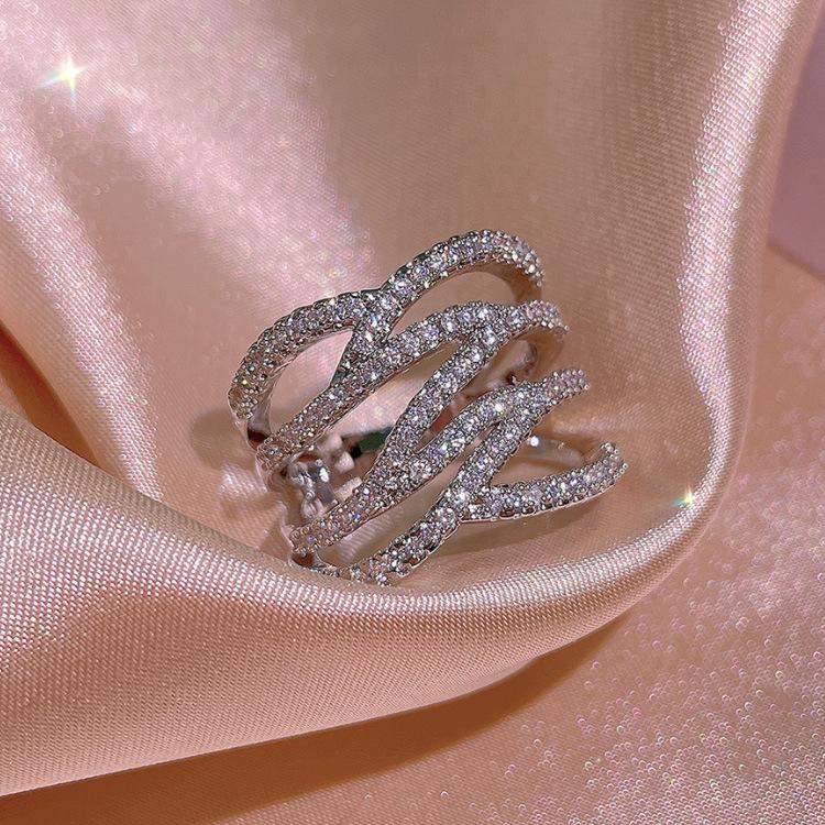 Hipster Jewelry Multi-Layer Row Diamond Ring Women'S Joint Index Finger Ring Sexy Personality Finger Ring