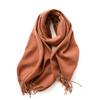 Double-Sided Solid Color Macaron Scarf For Women, Imitation Cashmere Tassel To Keep Warm In Winter