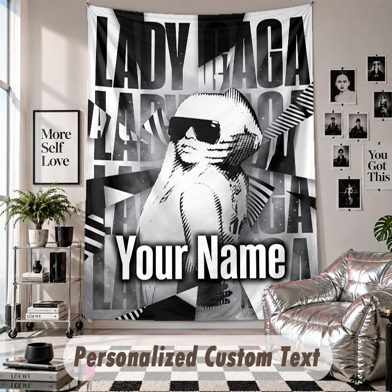 Wandbehang mit individuellem Namen & Text, Lady Gaga Dekorationstextil für Schlafzimmer