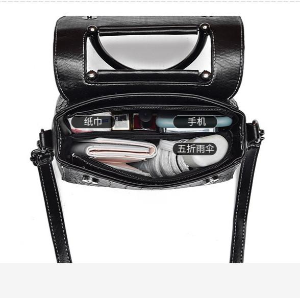 IELGY Unique Stone Pattern One-Shoulder Fashion Retro Large-Capacity Handbag