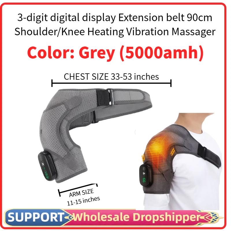 

Подогреваемая вибрирующая массажная подушка для плеч 5000 мАч портативный массажер для коленей защита плеч для расслабления серый