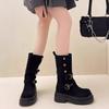 Fashion Retro D sponge cake thick sole British style slim legs for women 2025 new fashion slimming and height increasing single boots