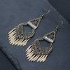 GemChic Women's New Vintage Zinc Alloy Tassel Long Fringe Earrings Ethnic Fashion Hook Earrings Birthday Christmas Jewelry Gift
