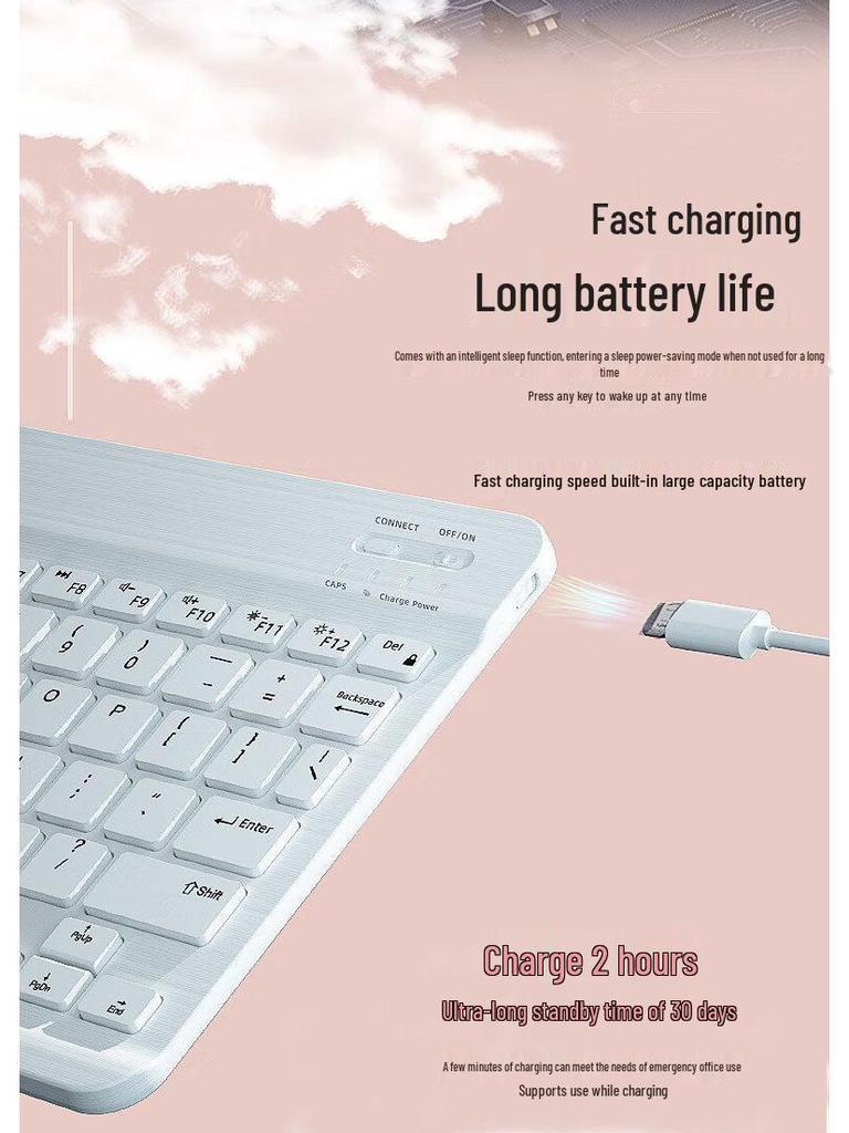 Ultradünne Bluetooth-Funk Tastatur für Laptops, Handys & Tablets