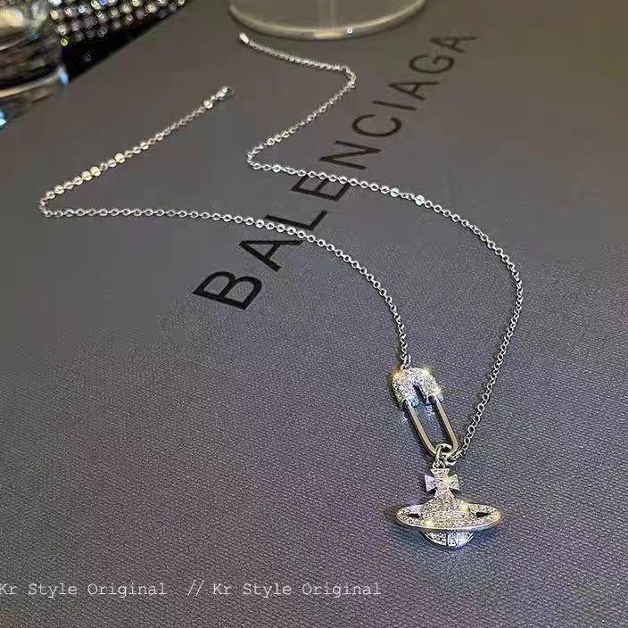 Titanium Steel Tassel Pearl Necklace with Zircon - Women's Luxury Clavicle Chain