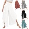 Pantaloni Culotte da Donna Vita Alta Elastica Orlo Irregolare Lunghezza alla Caviglia Colore Unito Cavallo Profondo Morbidi Traspiranti Pantaloni Femminili