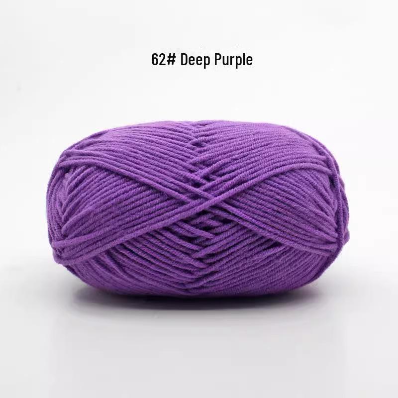 

4 нити пряжи из молочного хлопка средней толщины для ручного вязания детских изделий фиолетовый/глубокий