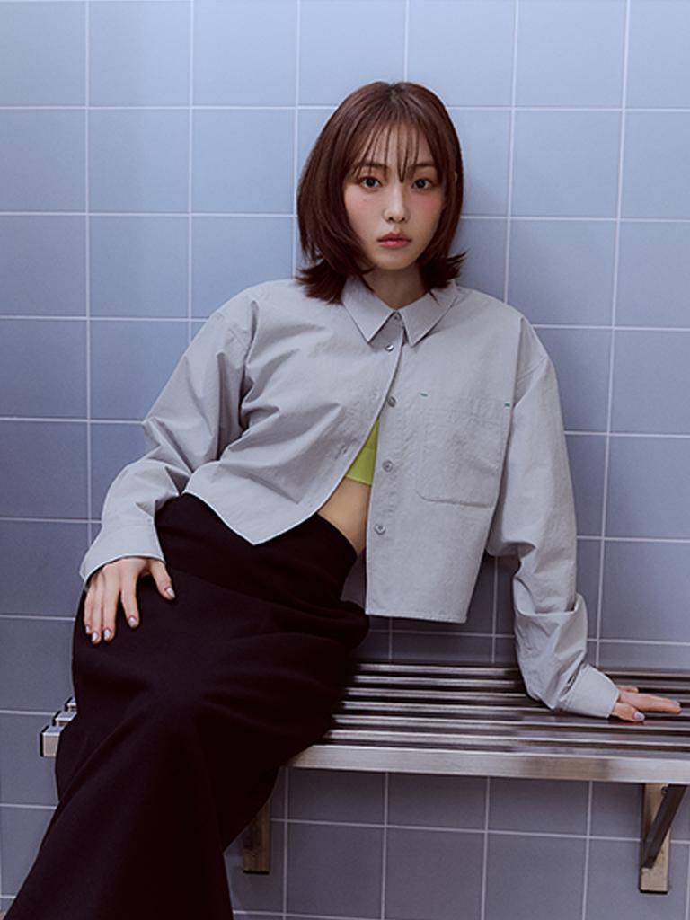 Bb' BENETTON Crop Shirt (Grey)