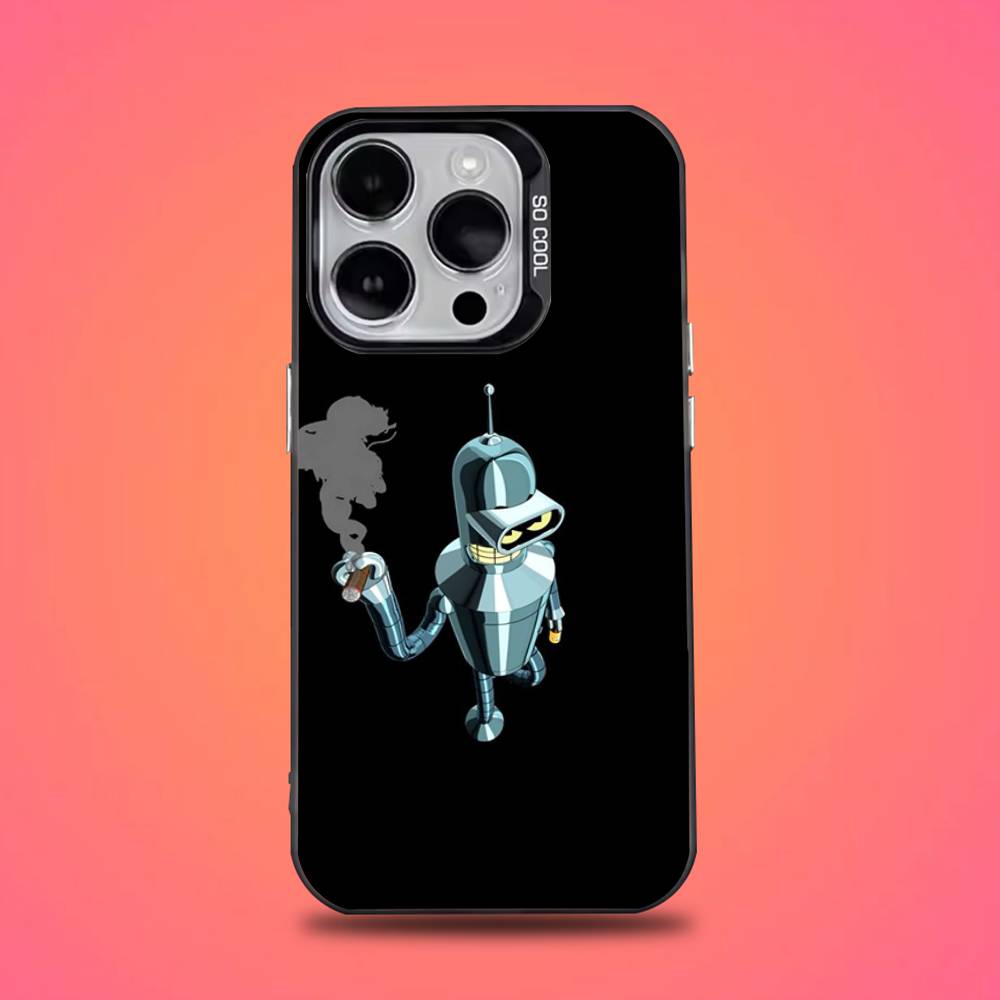 Cartoon F-Futurama Robot Phone Case For iPhone 16,15,14,13,12,11,Pro,Max,Plus,Mini,XS,SE Anti Fall Black Matte Hard Bumper