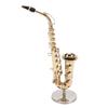 Miniatur-Altsaxophon-Replik mit Ständer und Koffer, Mini-Saxophon, Musikinstrument, Puppenhausmodell