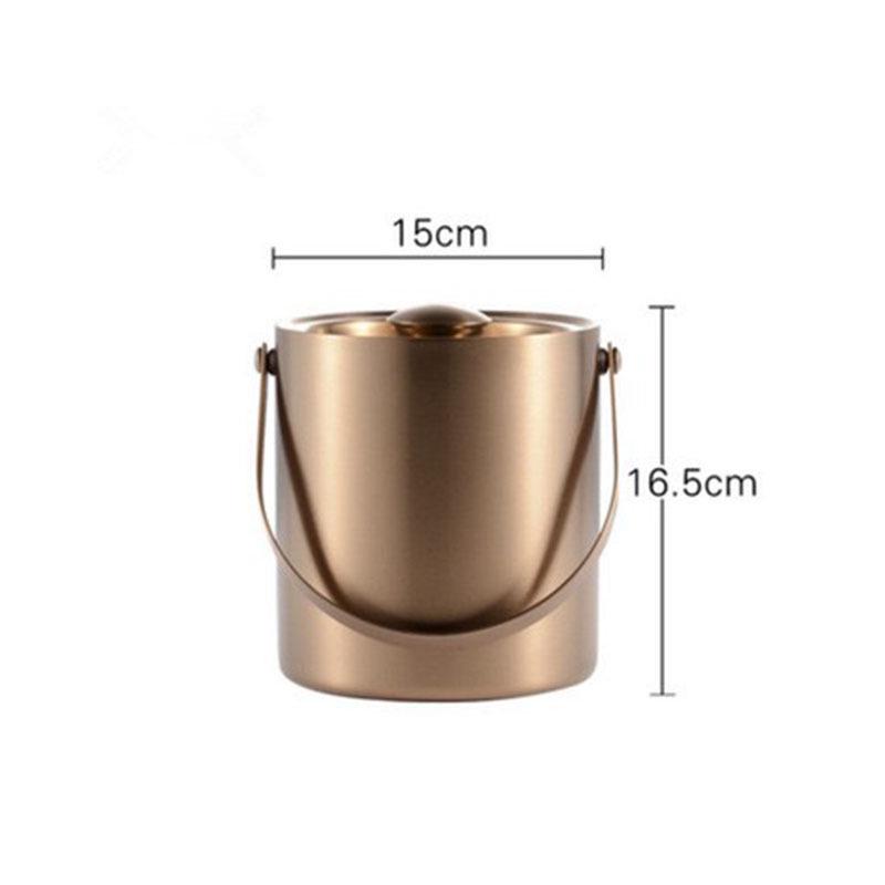 Nerezový 3L dvoustěnný izolovaný kbelík na led pro bar, víno a pivo.