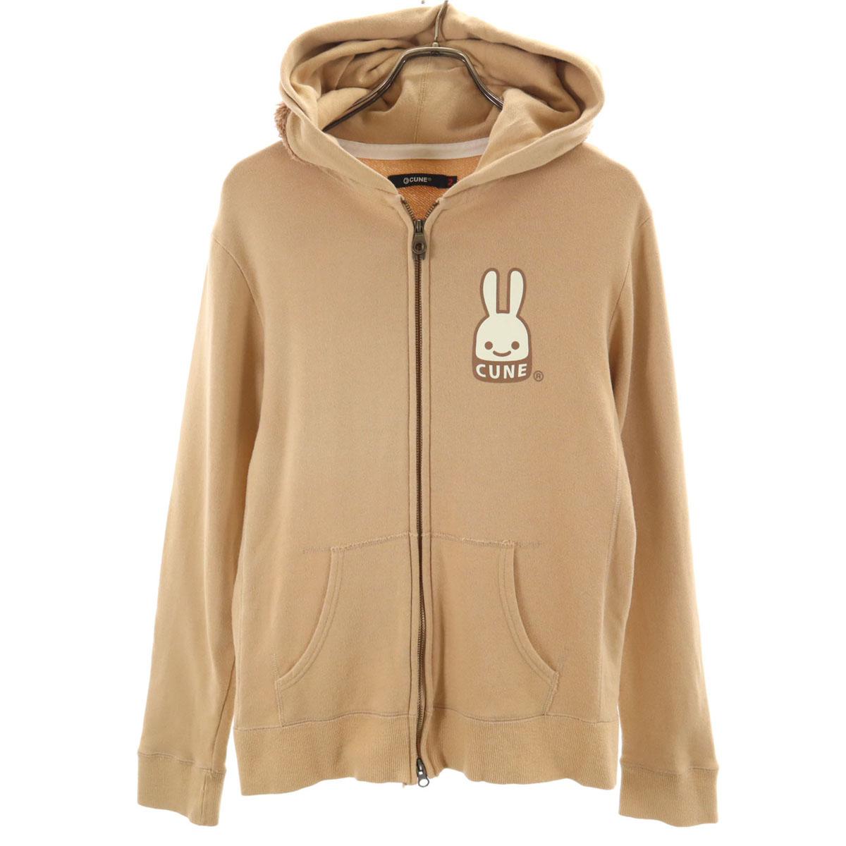 

CUNE made in Japan Long sleeve sweat Zip hoodie 2 beige Men s Used