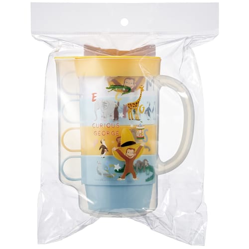 Skater Stacking Set of 4 Cups with Case Curious George ZOO KS32S