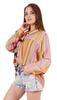 Inkmeso Printed Long Sleeve Oversized Shirt For Women  S Loose Fit Button-Down Shirts