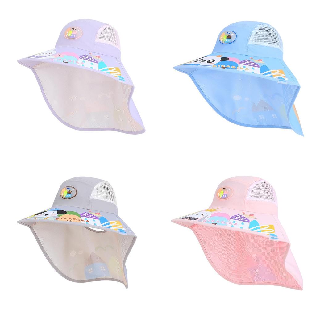 Childrens Cartoon Sun Hat With Wide Brim For Summer Outdoors Girls Boys