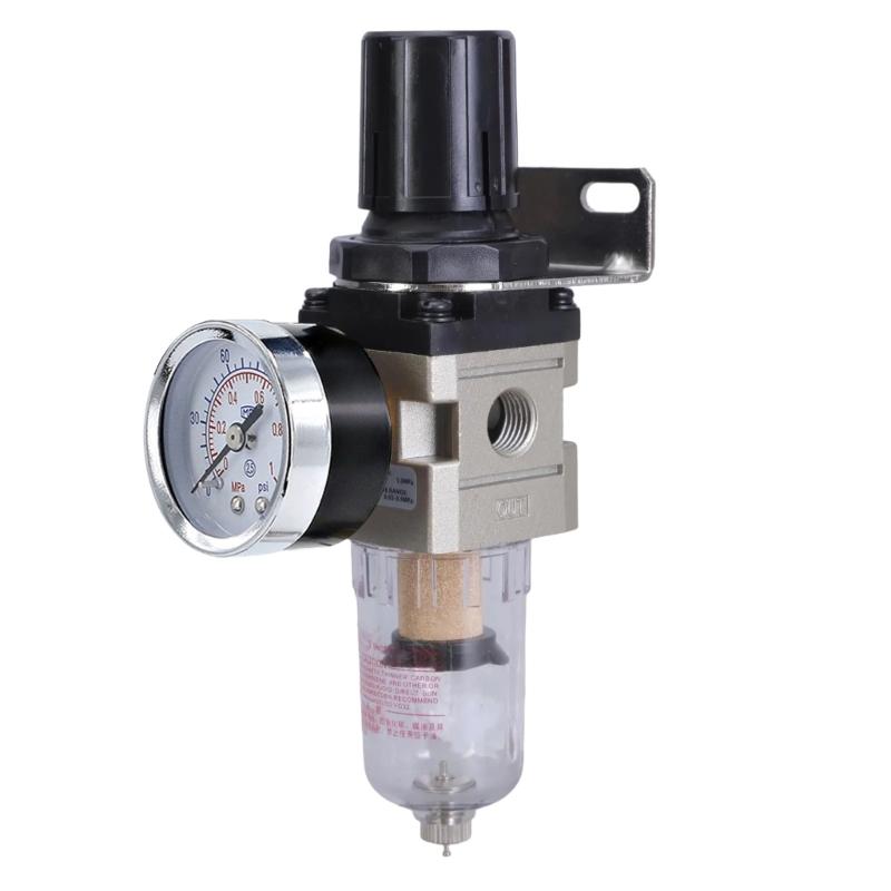 High Efficiency Air Filter & Pressure Regulator Combo 1/4 BSPT Aluminum Pneumatic Air Tool for Industrial Application