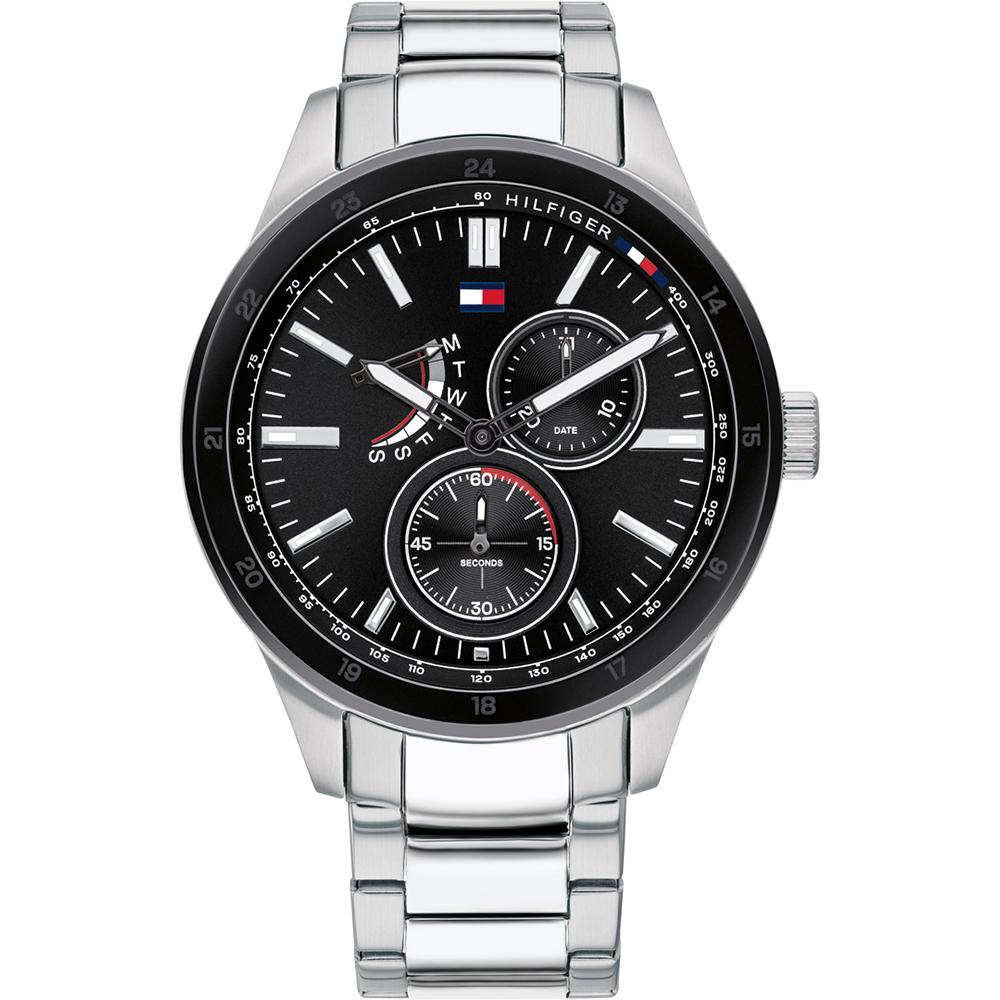 Tommy Hilfiger Austin Black Dial Silver Metal Men s Quartz Watch 1791639 чёрный
