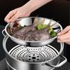 Thick Round 316 Stainless Steel Dinner Plate Food Grade Trays Salad Fruit Meal Pan Kitchen Steak Seafood Flat Cooking Bowls