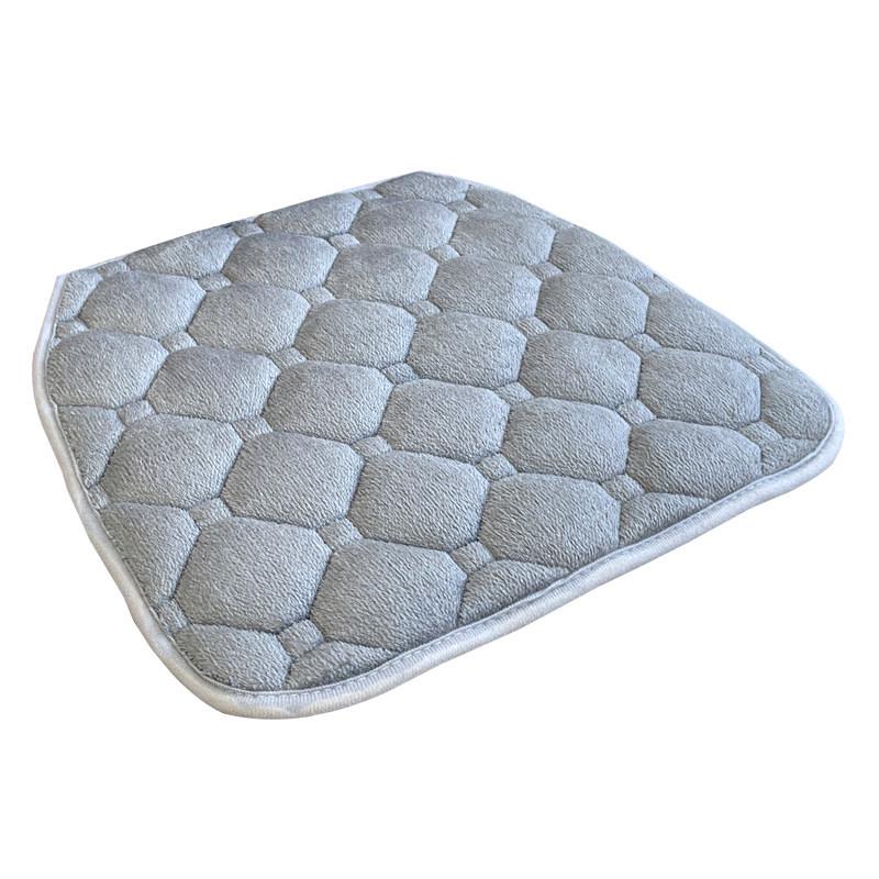 Cotton Linen Non-Slip Sponge Dining Chair Cushion, All-Season Solid Color with Straps, Horseshoe Shape.