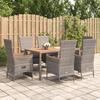 Vidaxl 7-Cz. Set di Mobili da Giardino con Cuscini, Grigio, Rattan PE
