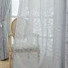 Semi Blackout Curtain Fashion Vine Leaf Pattern Embossed Tulle European Simple Elegant Romantic Durable for Living Room Decor