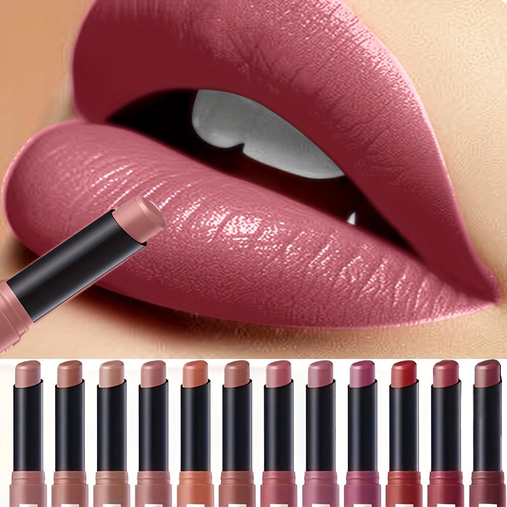 Hydrating Matte Lipstick 12 Colors Moisturizing Lip Gloss Highly Pigmented Long Lasting Lip Glaze for Daily Makeup